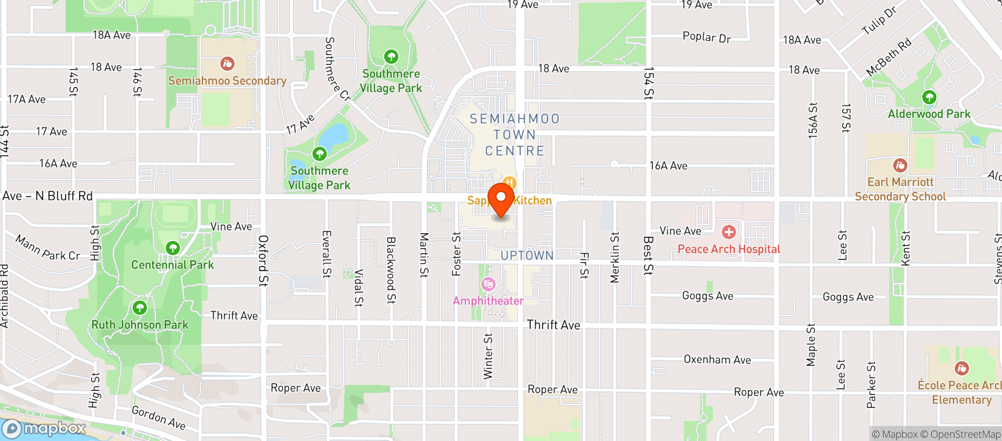 Map showing Natures Fare White Rock