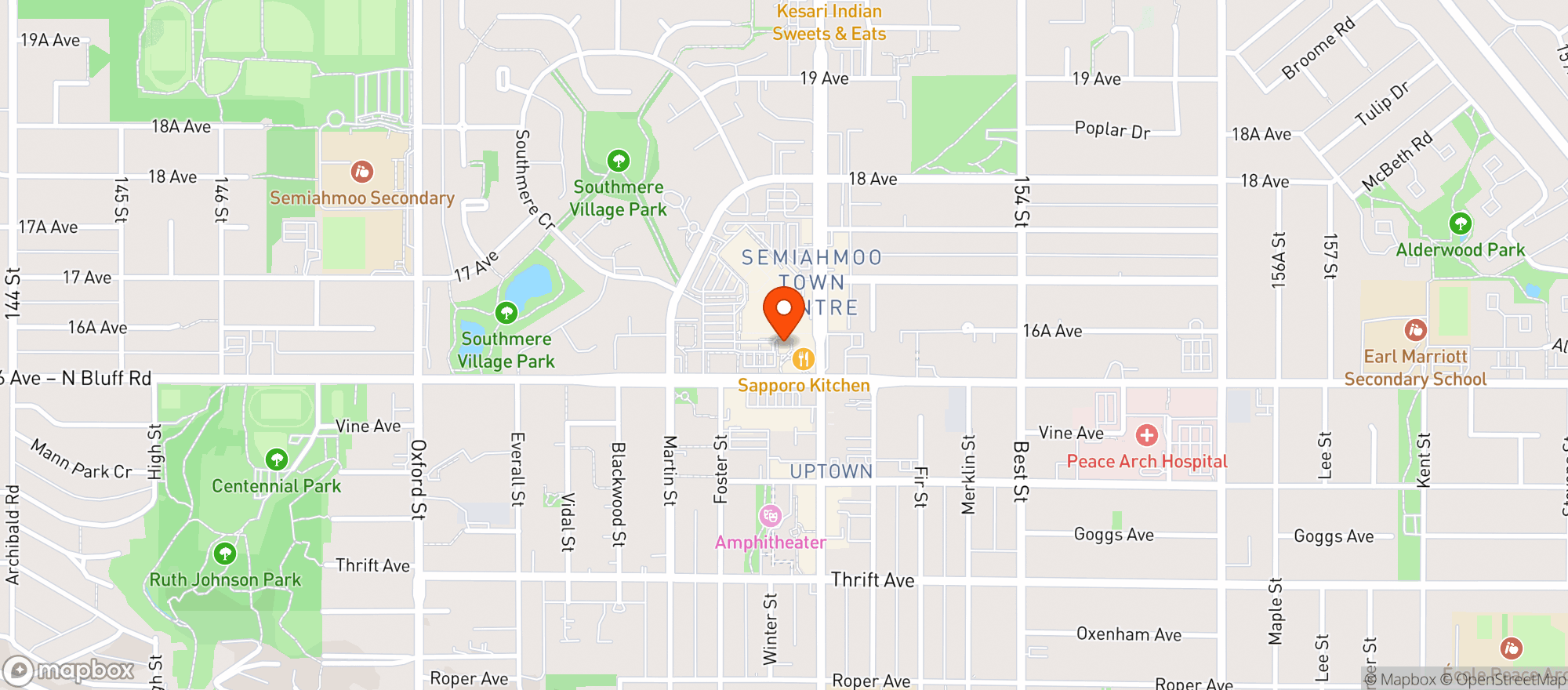 Map showing BCLIQUOR Semiahmoo