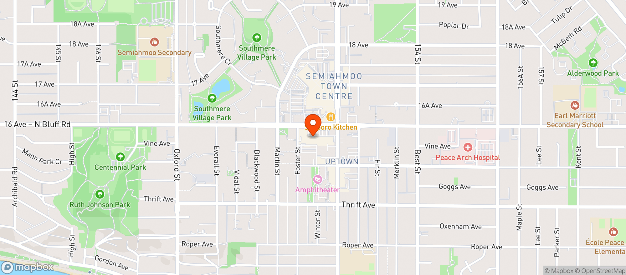 Map showing White Rock Liquor Store