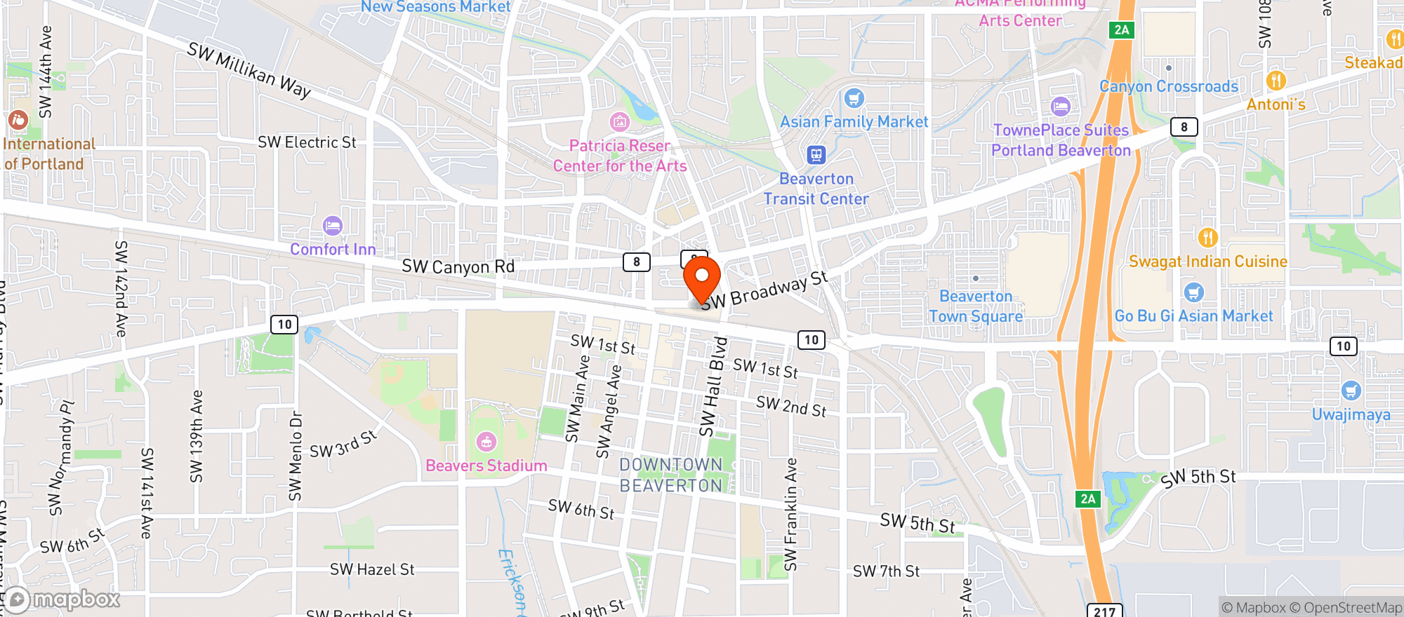 Map showing Broadway Saloon