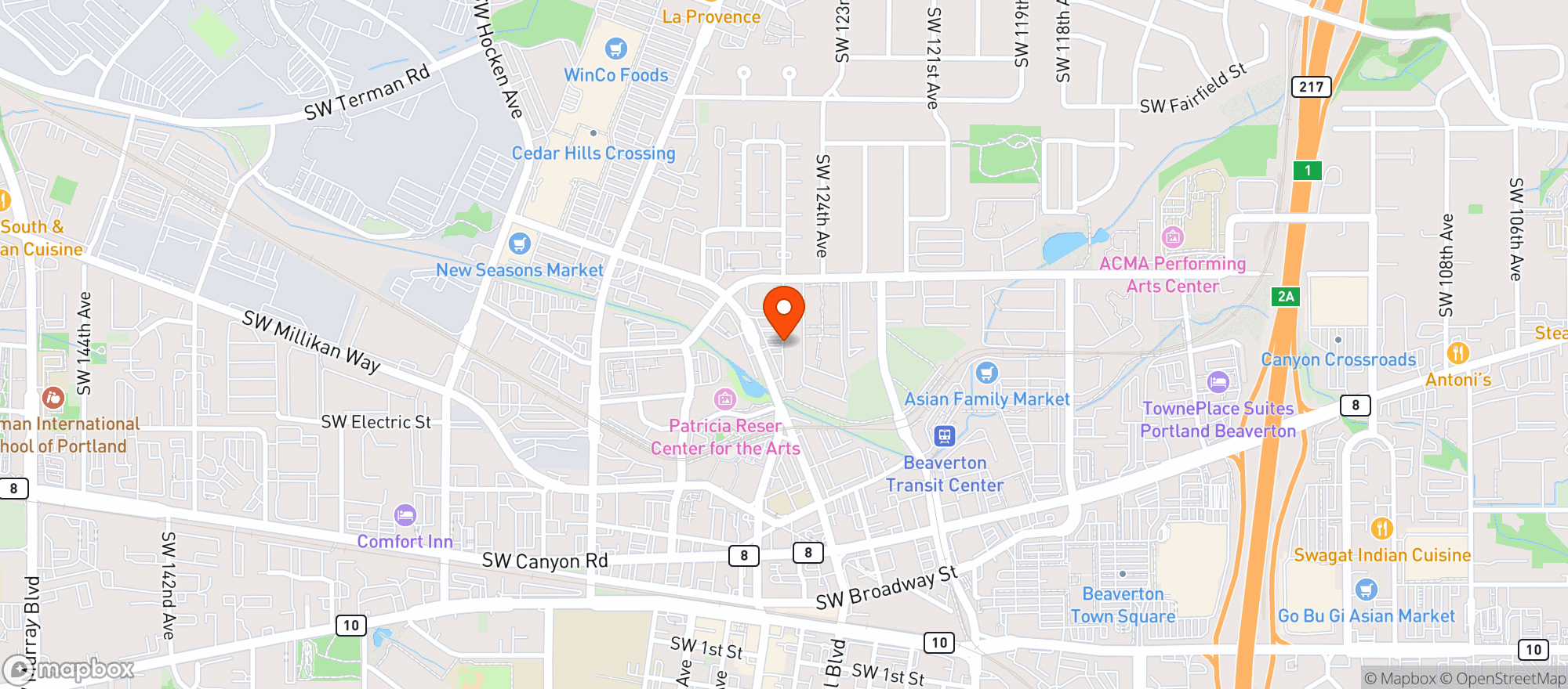 Map showing Johns Marketplace
