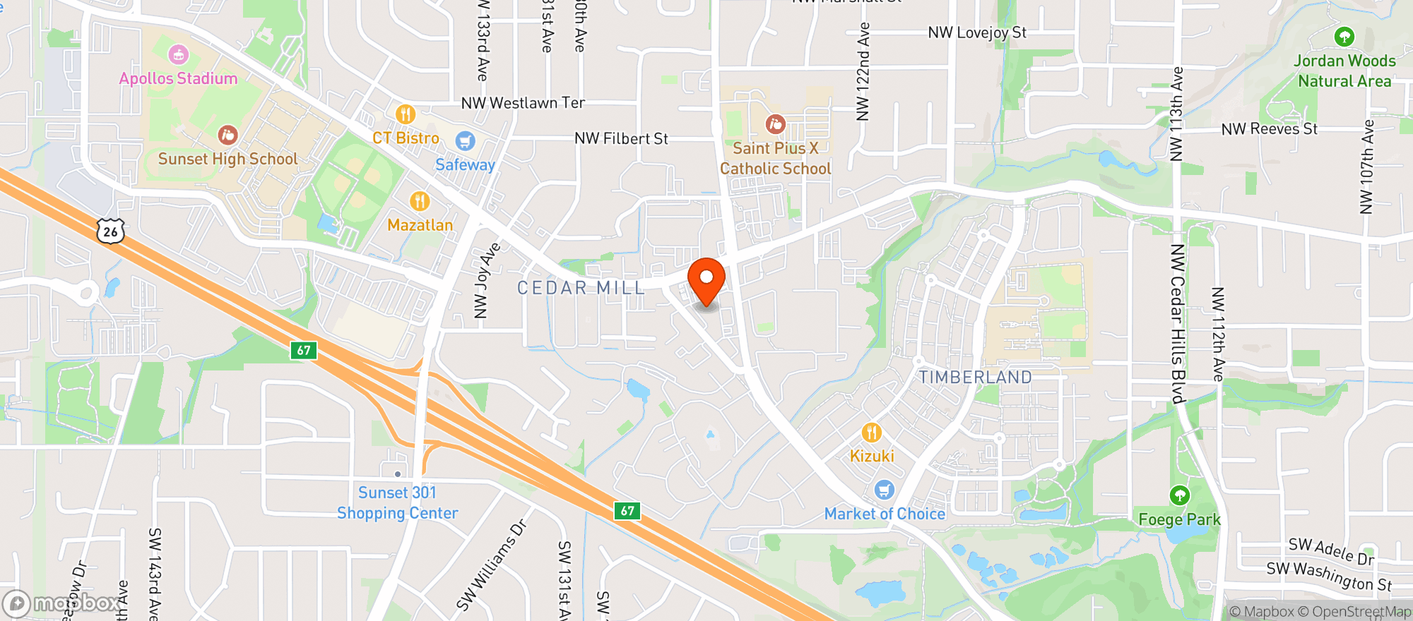 Map showing Bleachers Bar And Grill