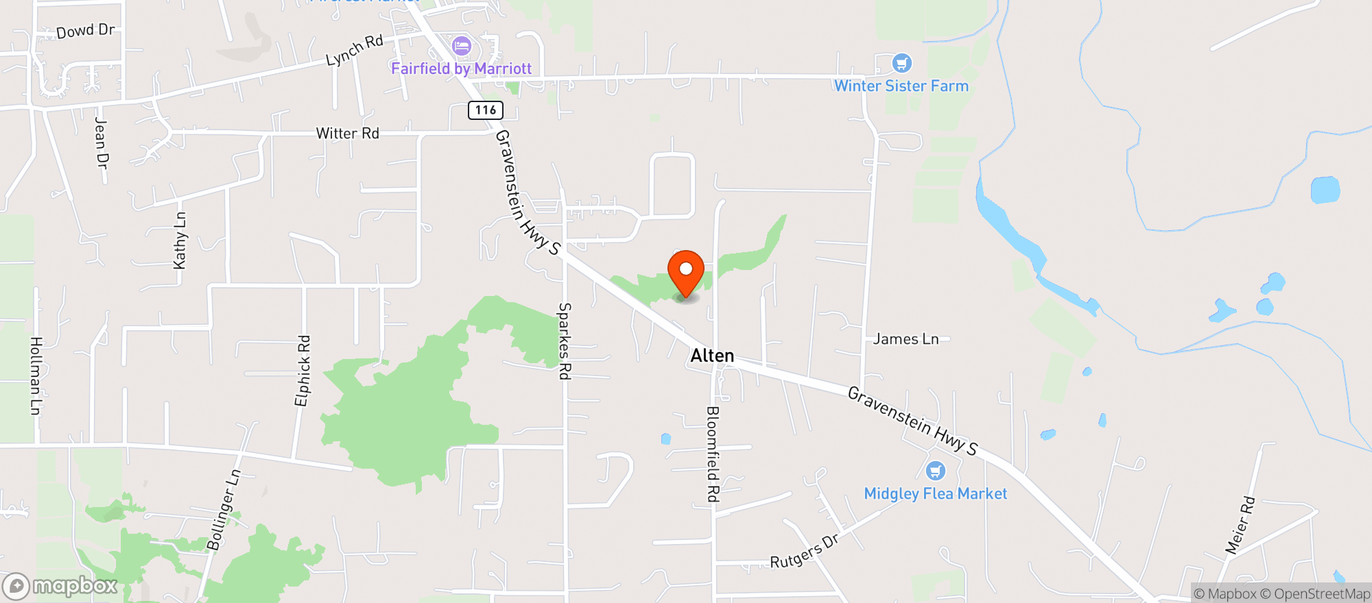 Map showing Andy's Produce