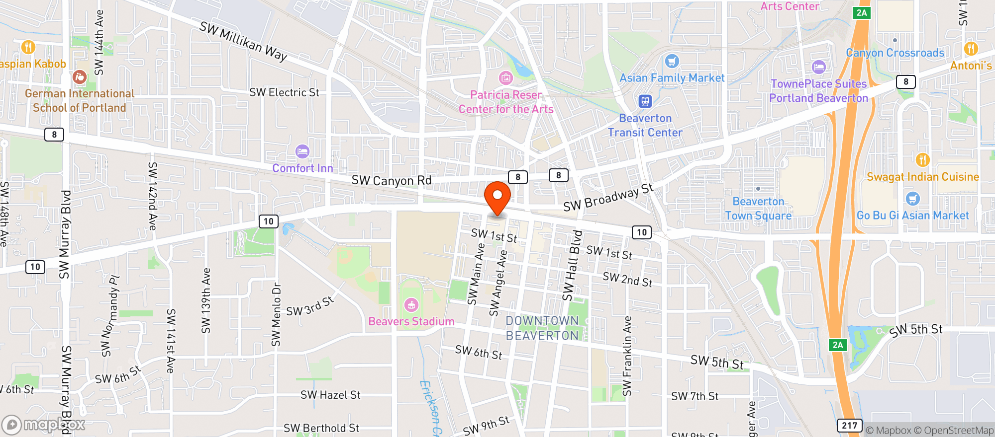 Map showing RAINDROP TAP HOUSE