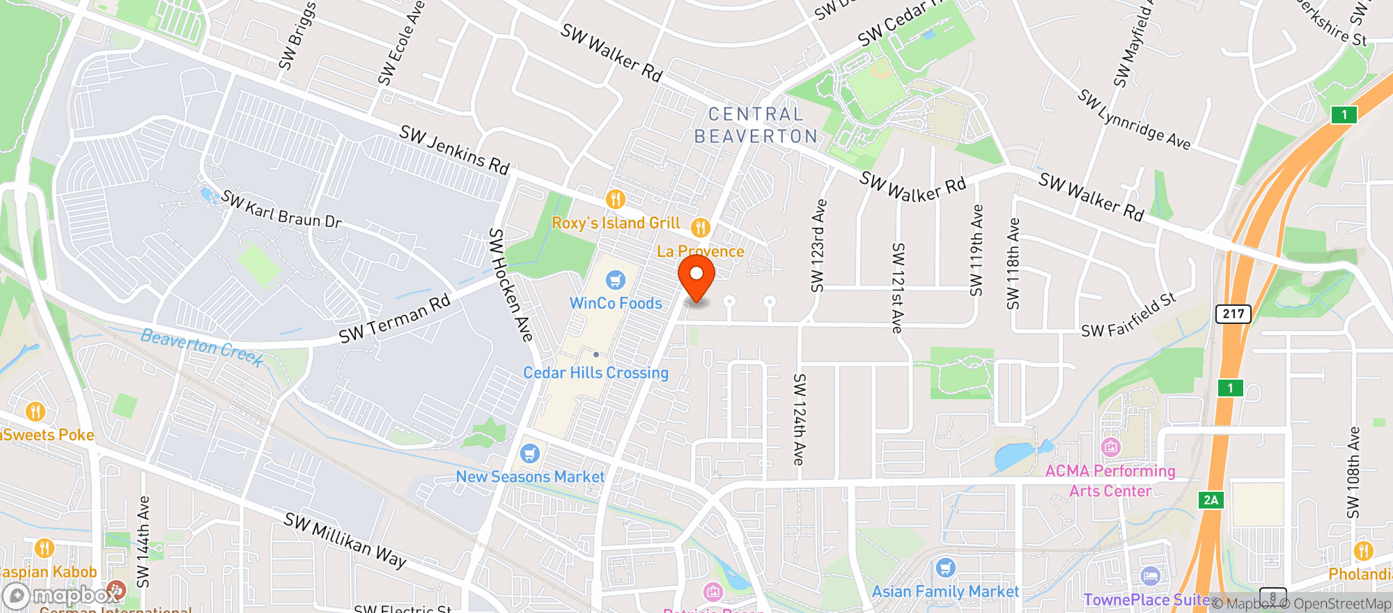 Map showing Mary Jane’s House of Glass - Cedar Hills
