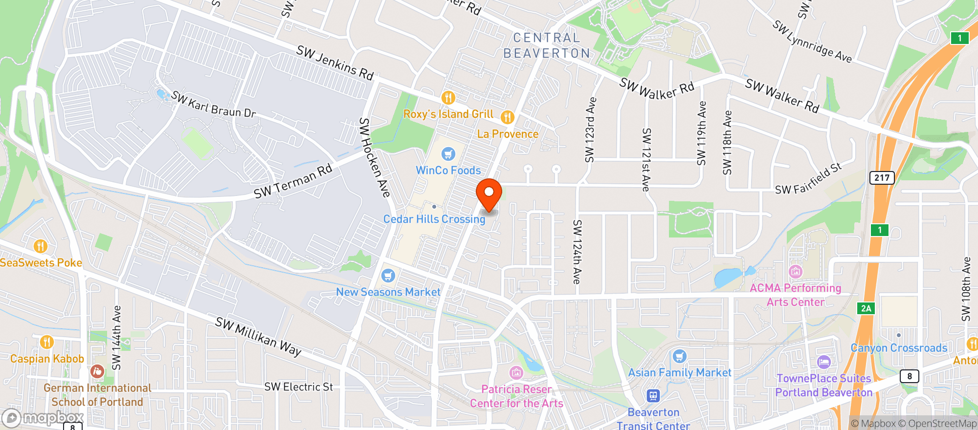 Map showing Oregon Bud Company Llc - Beaverton