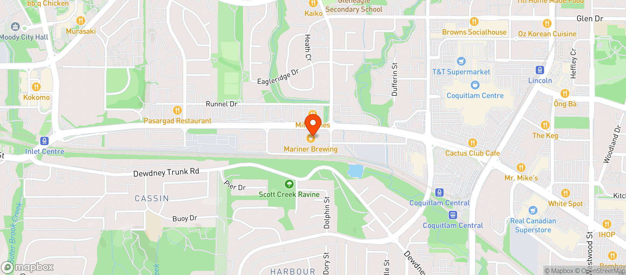 Map showing Mariner Brewing