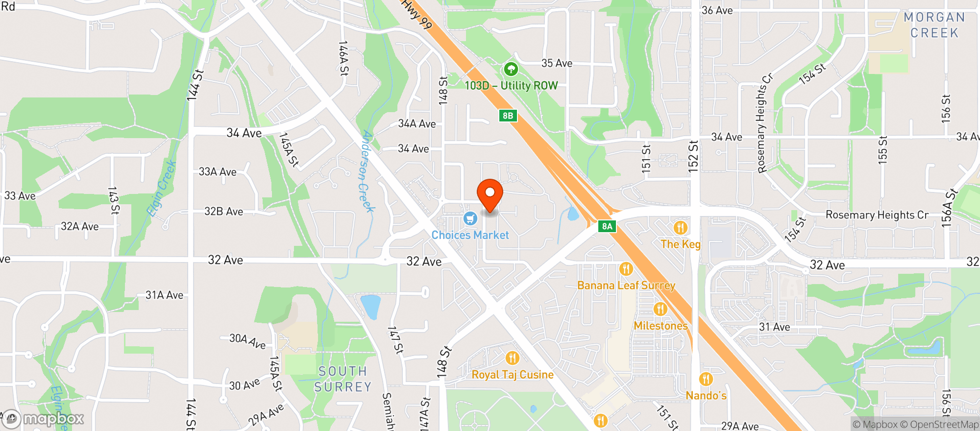 Map showing Choices Market White Rock