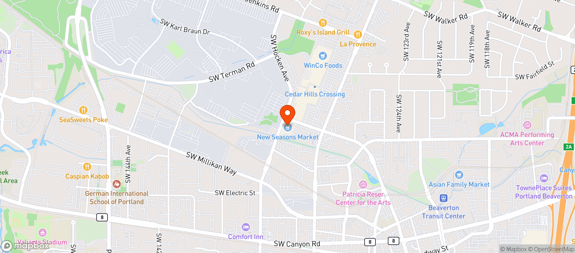 Map showing New Seasons Market