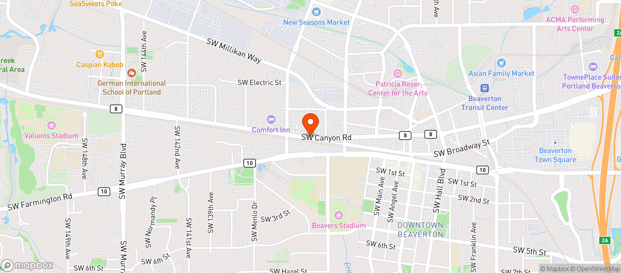 Map showing El Chino Seafood & Grill