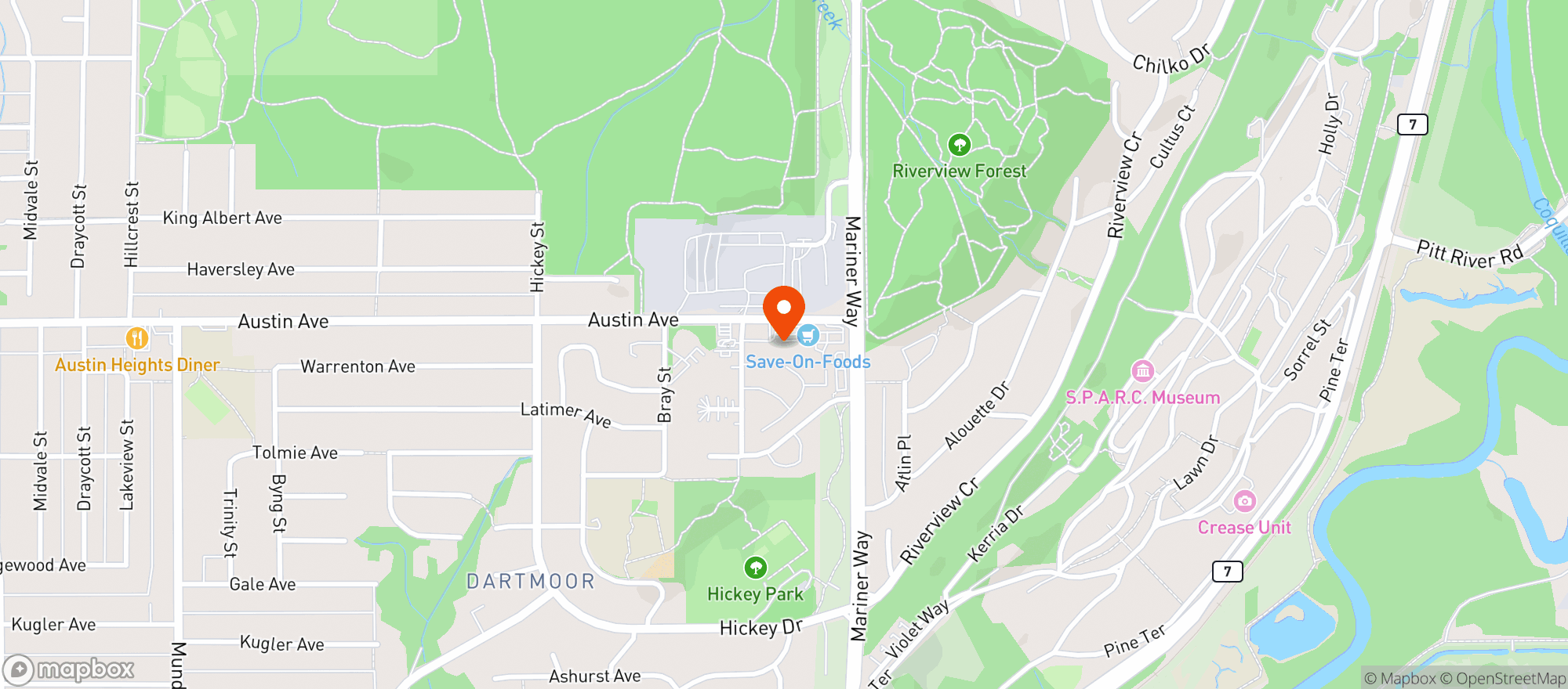 Map showing Austin Station Liquor Store