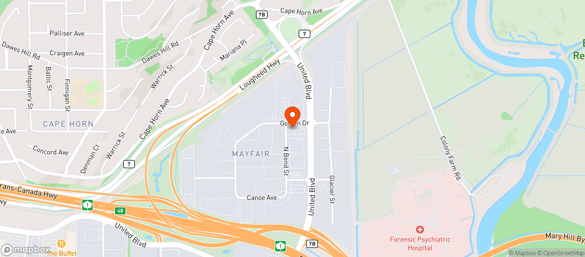 Map showing Golden Parrots Pub & Restaurant