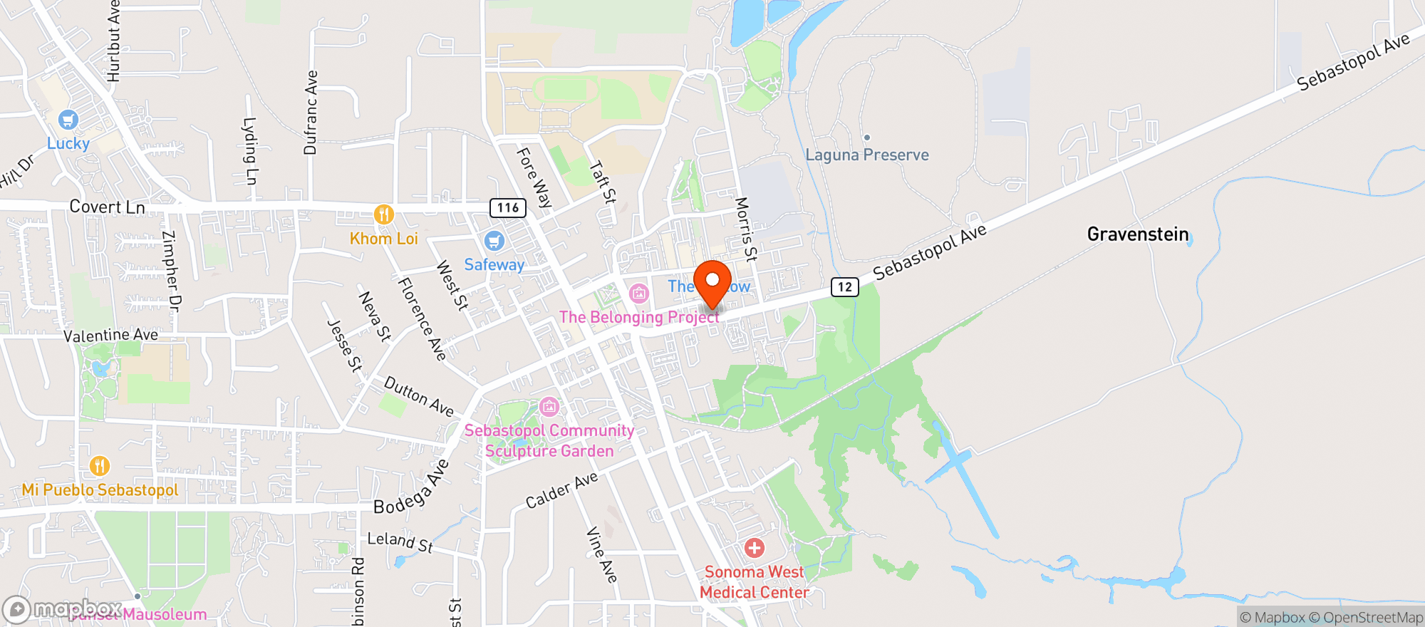 Map showing Sebastopol Liquor & Deli