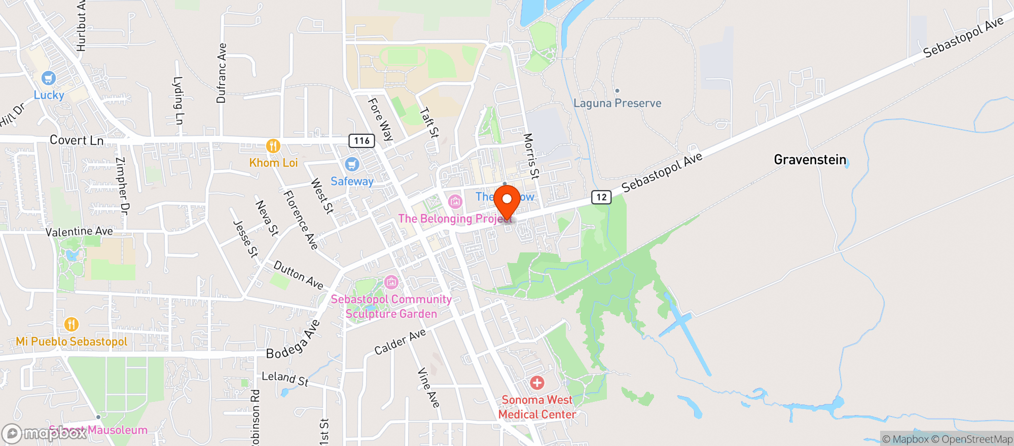Map showing SPARC Sebastopol