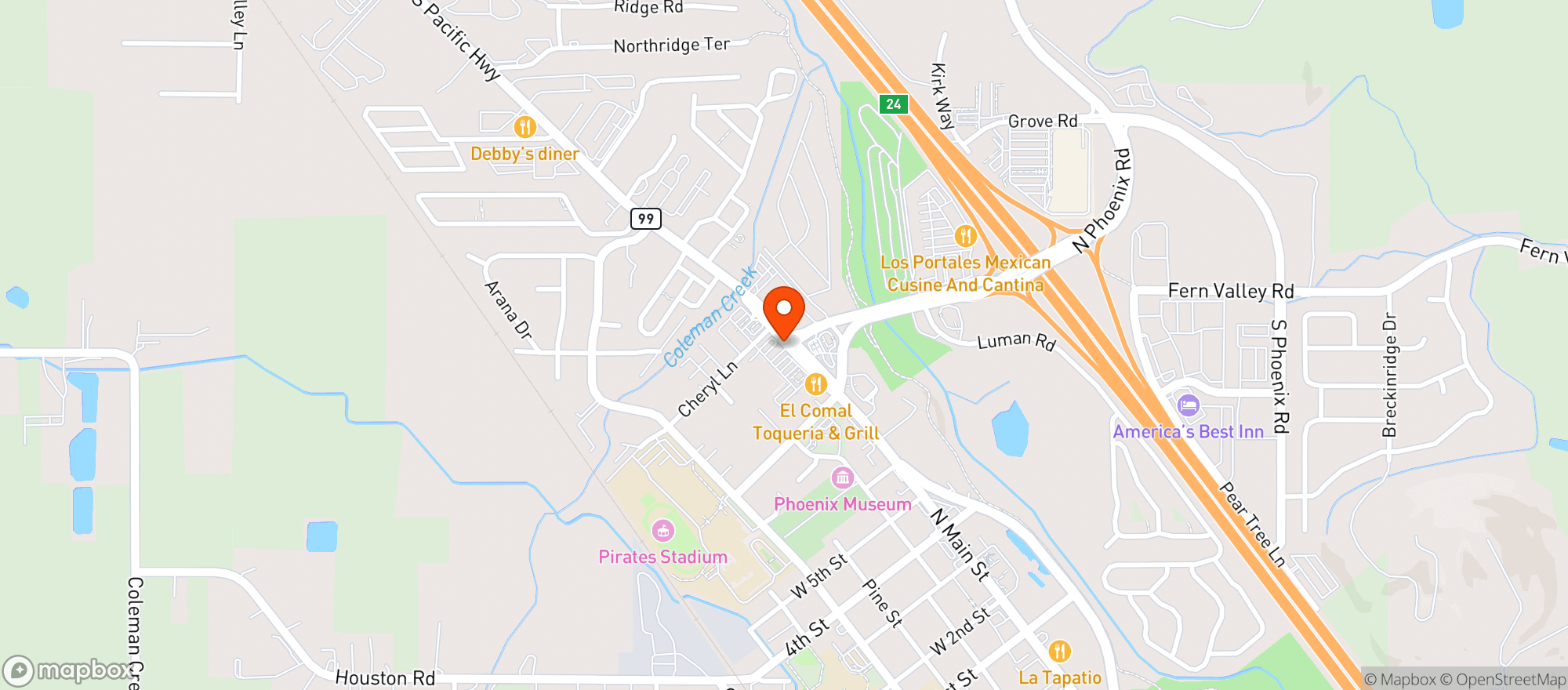 Map showing Rays - Phoenix - 00100019007