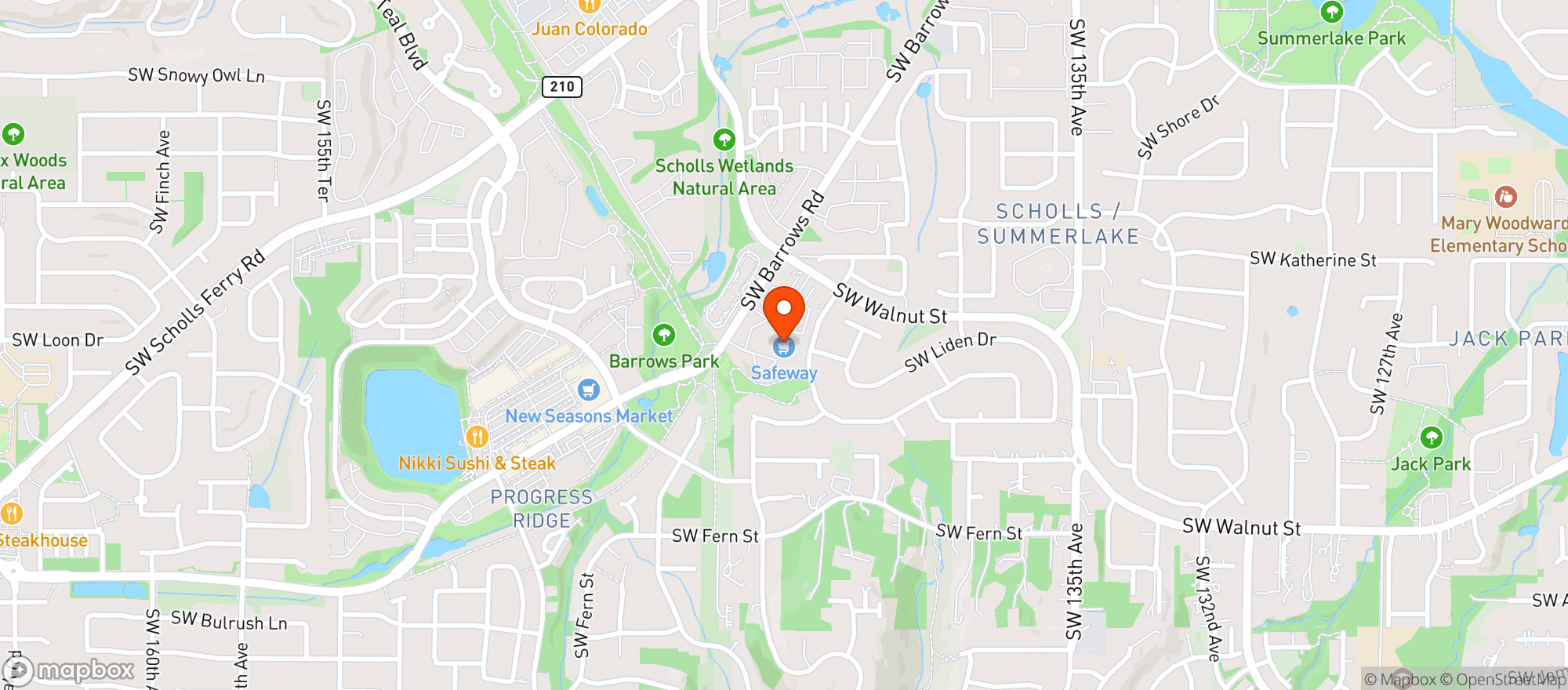 Map showing Safeway