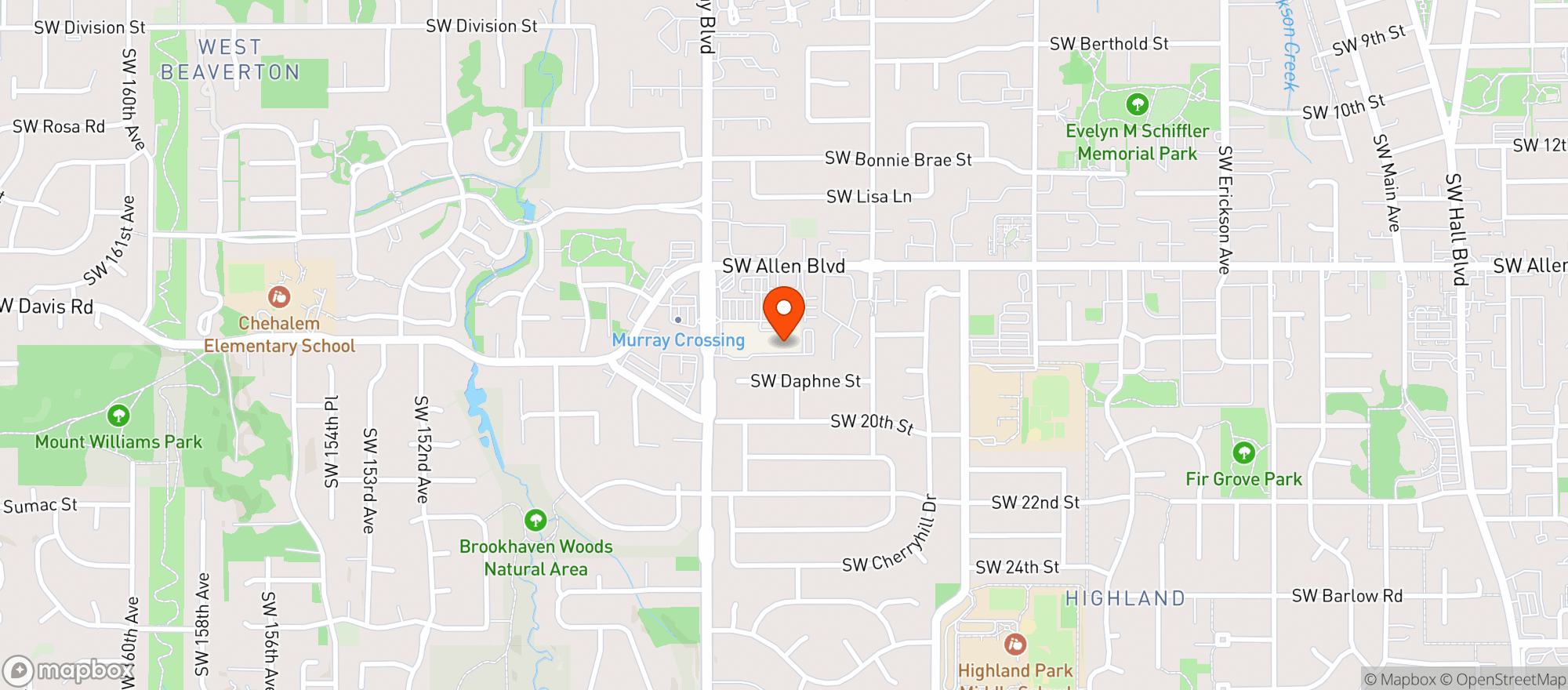 Map showing Hyland Hills Liquor Store