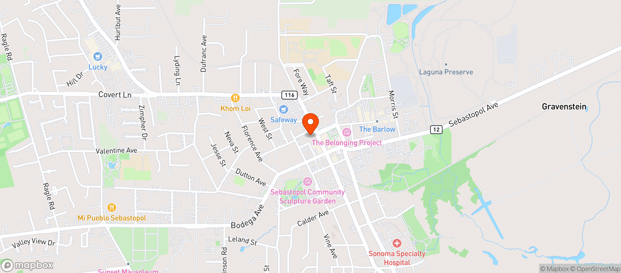 Map showing Bliss Organic Day Spa