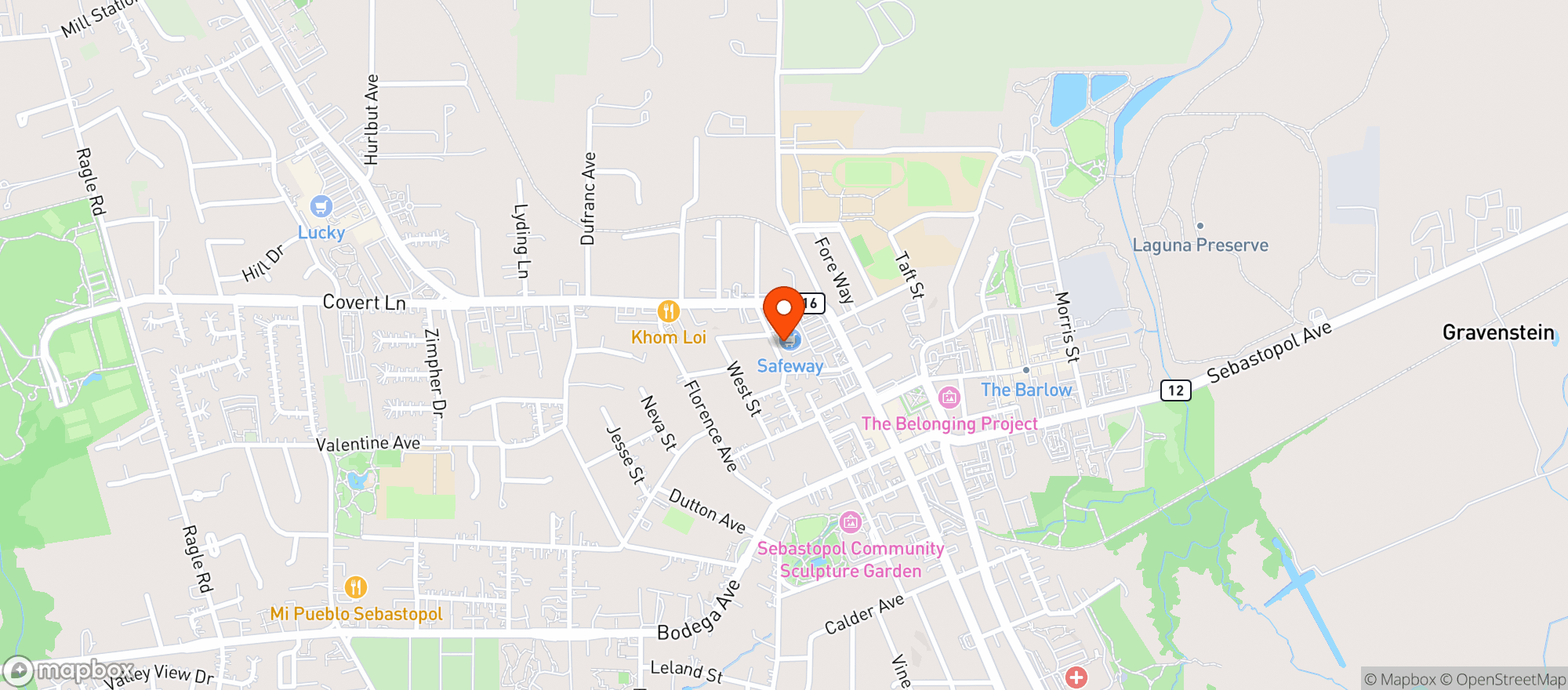 Map showing Safeway