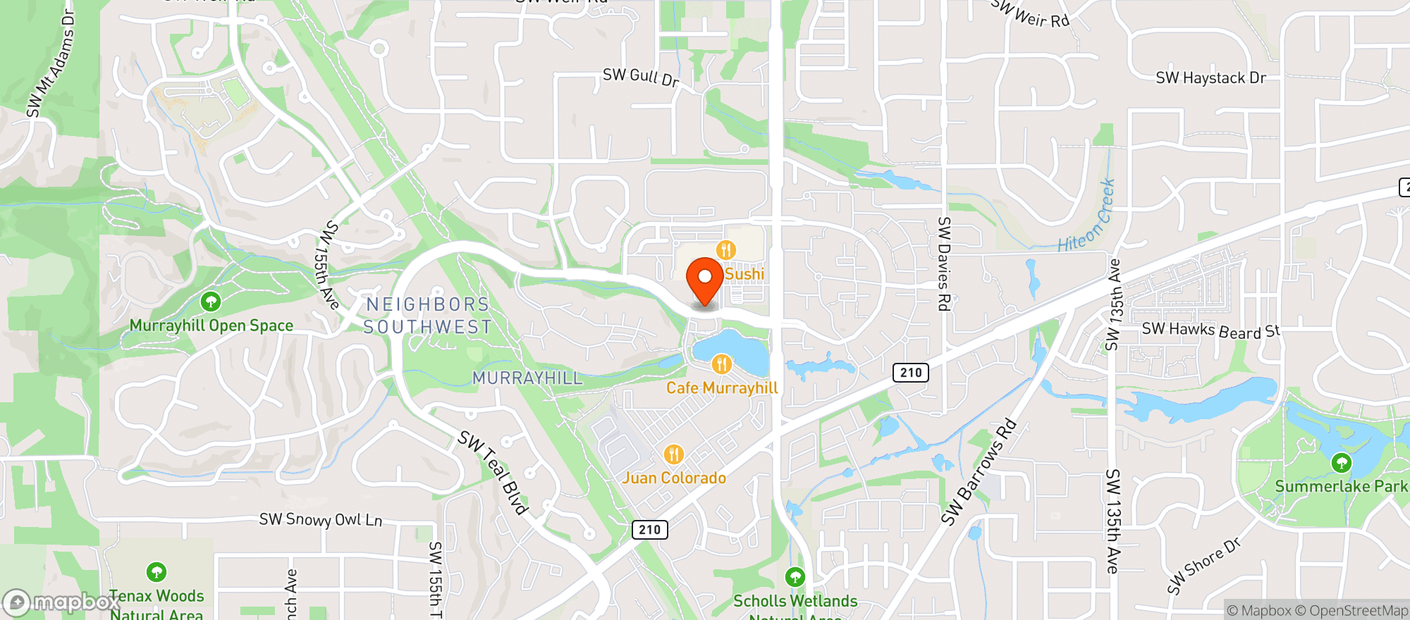 Map showing White Oak Taphouse