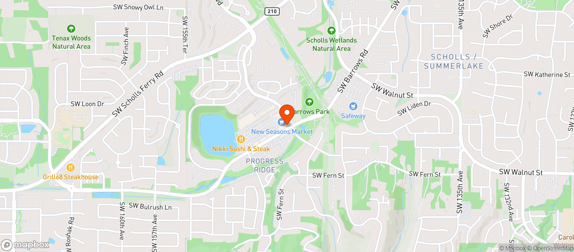 Map showing New Seasons - Progress Ridge