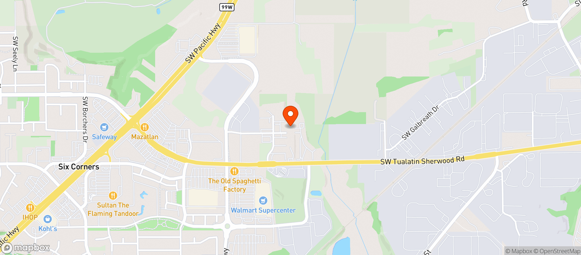 Map showing WESTERN OREGON DISPENSARY - SHERWOOD