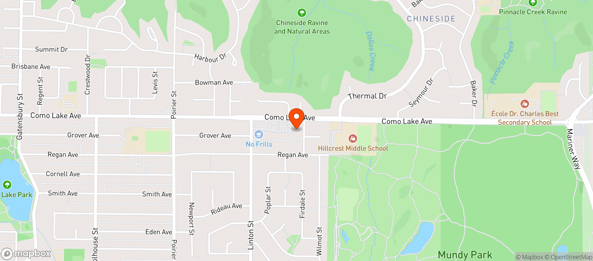 Map showing BCLIQUOR Como Lake