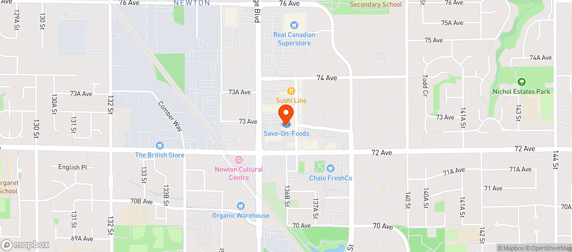Map showing Save-On-Foods