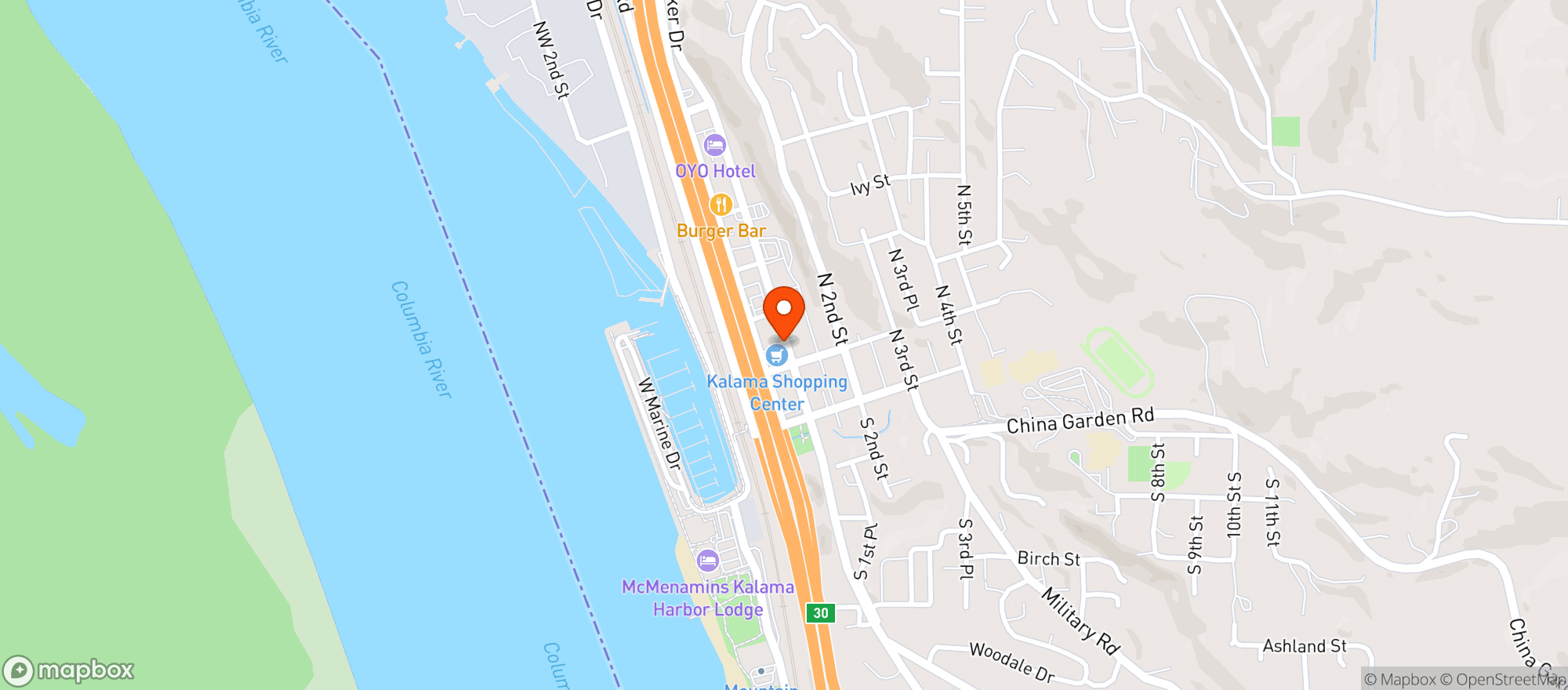 Map showing Kalama Spirits & Tobacco