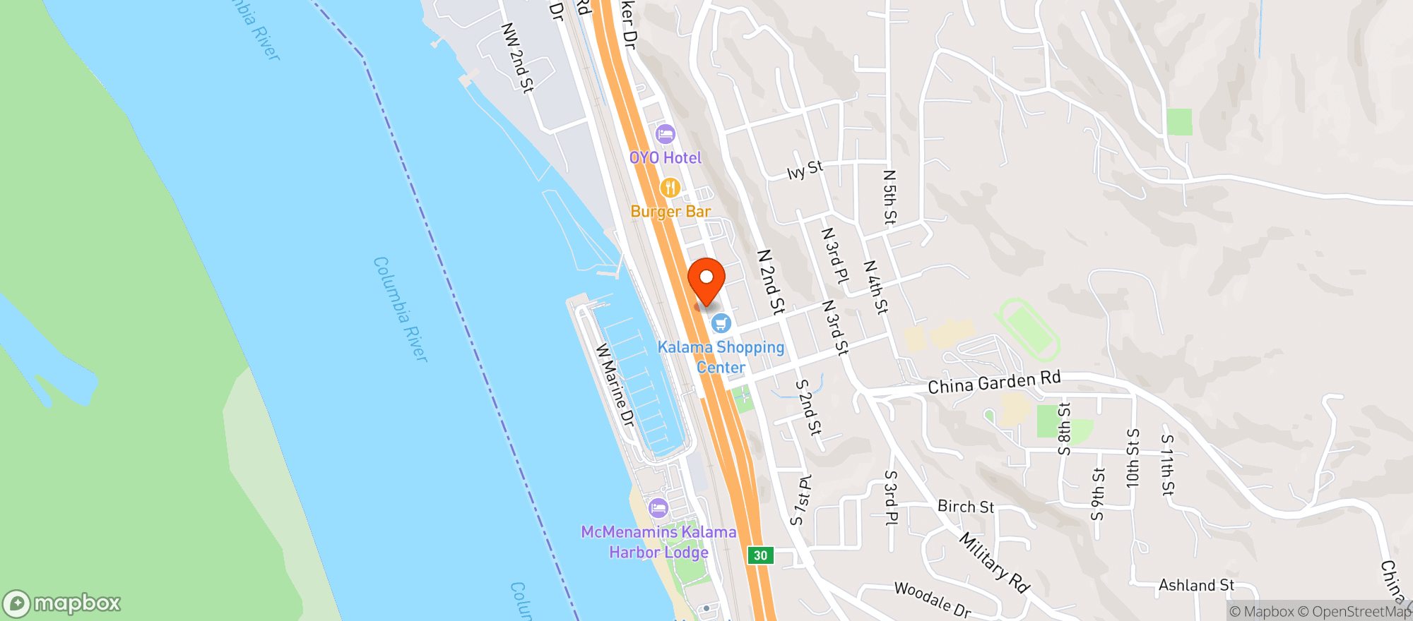 Map showing La Playa Azuel