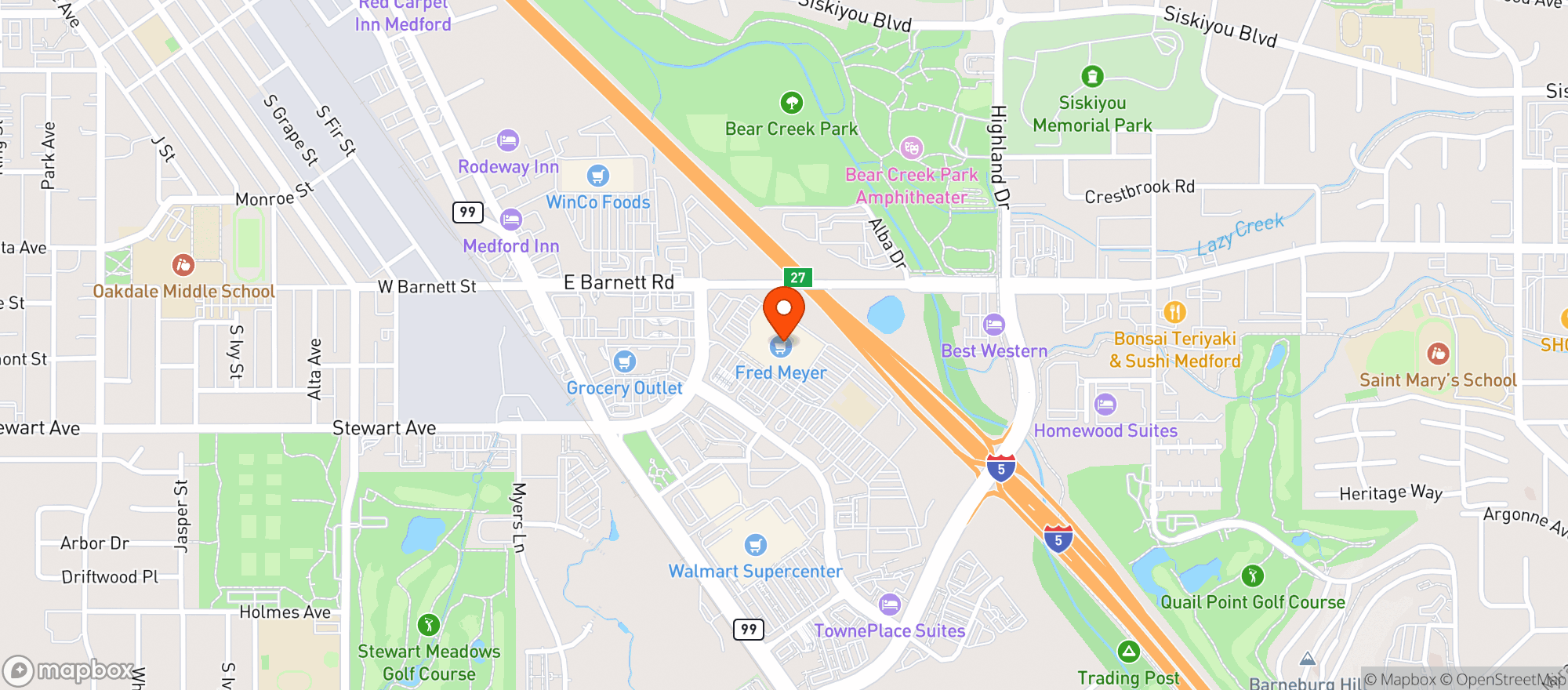 Map showing Fred Meyer