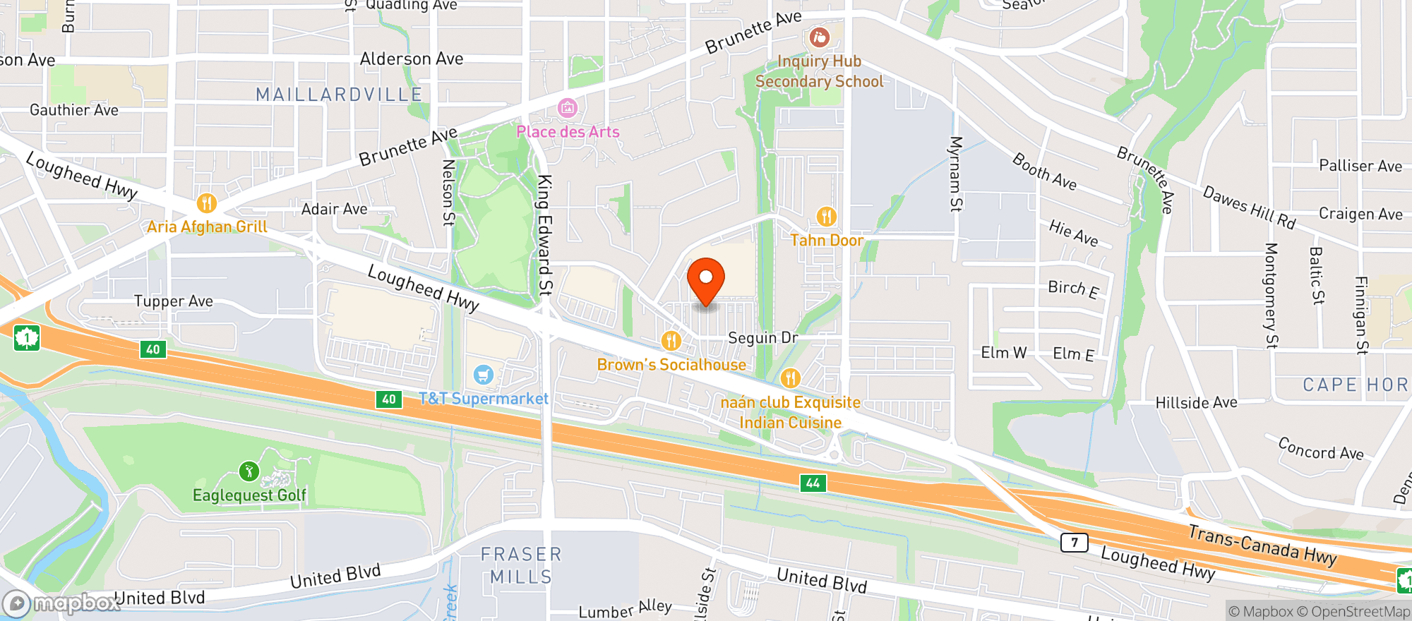 Map showing Real Canadian Superstore