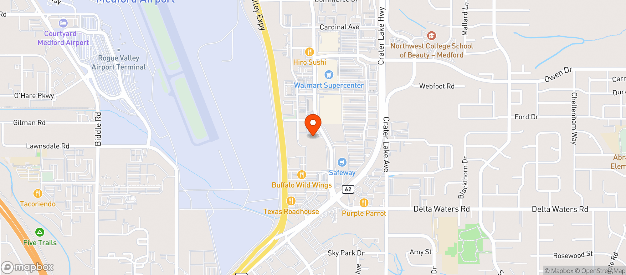 Map showing North Medford Liquor Store #1131