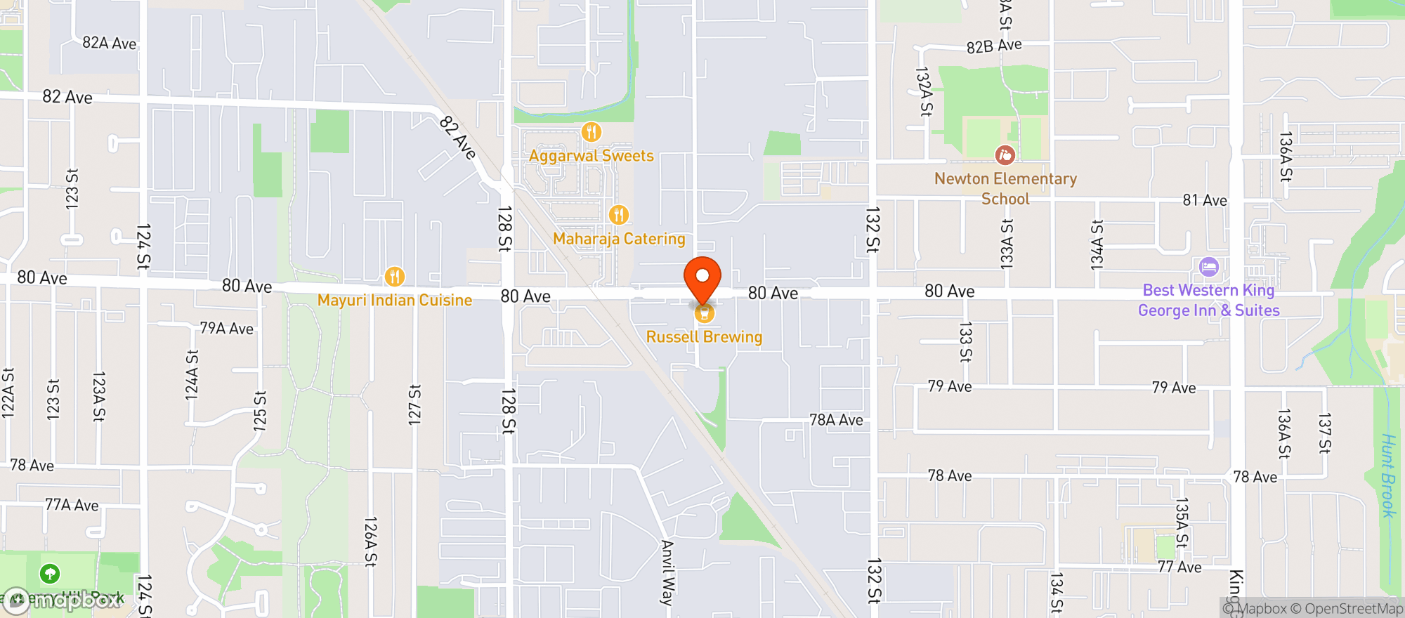 Map showing Russell Brewing