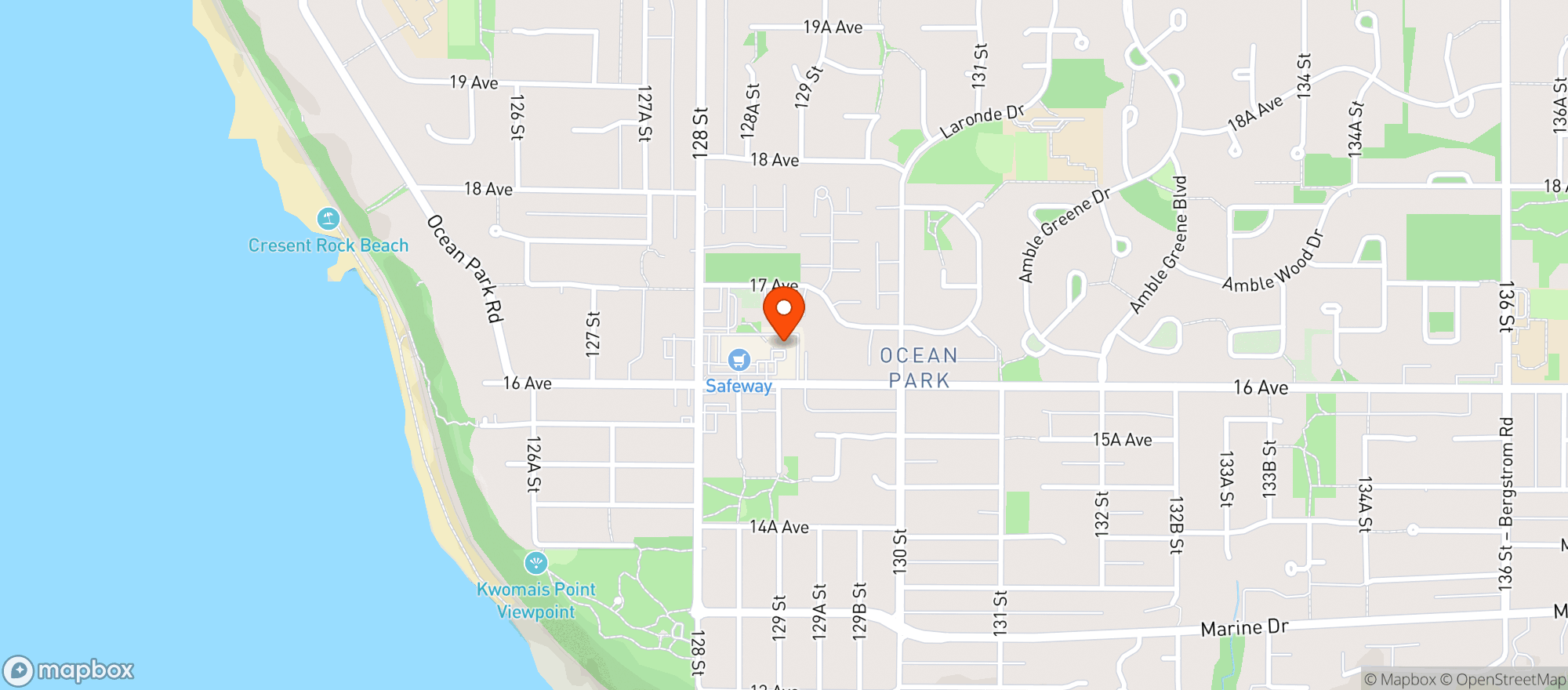 Map showing BCLIQUOR Ocean Park