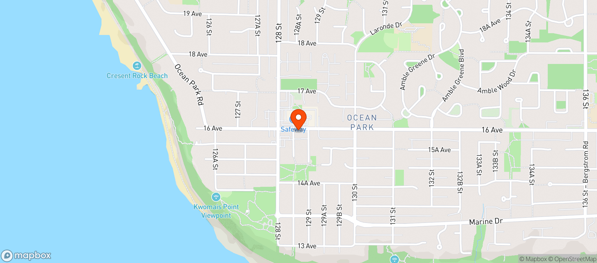 Map showing Ocean Park Fine Meats