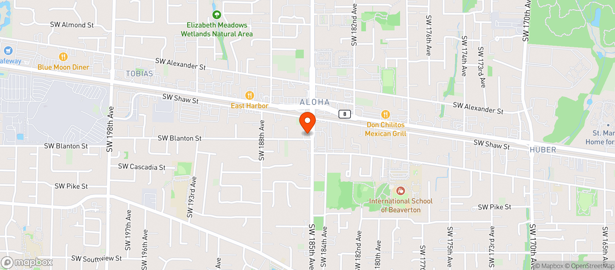 Map showing Aloha Station