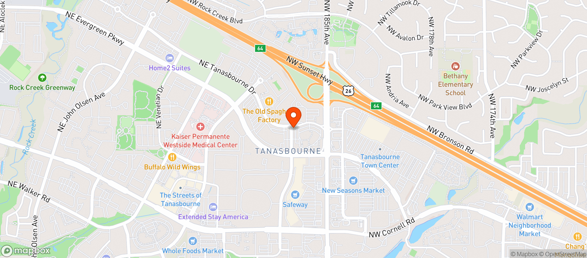 Map showing Stanfords Restaurant & #69