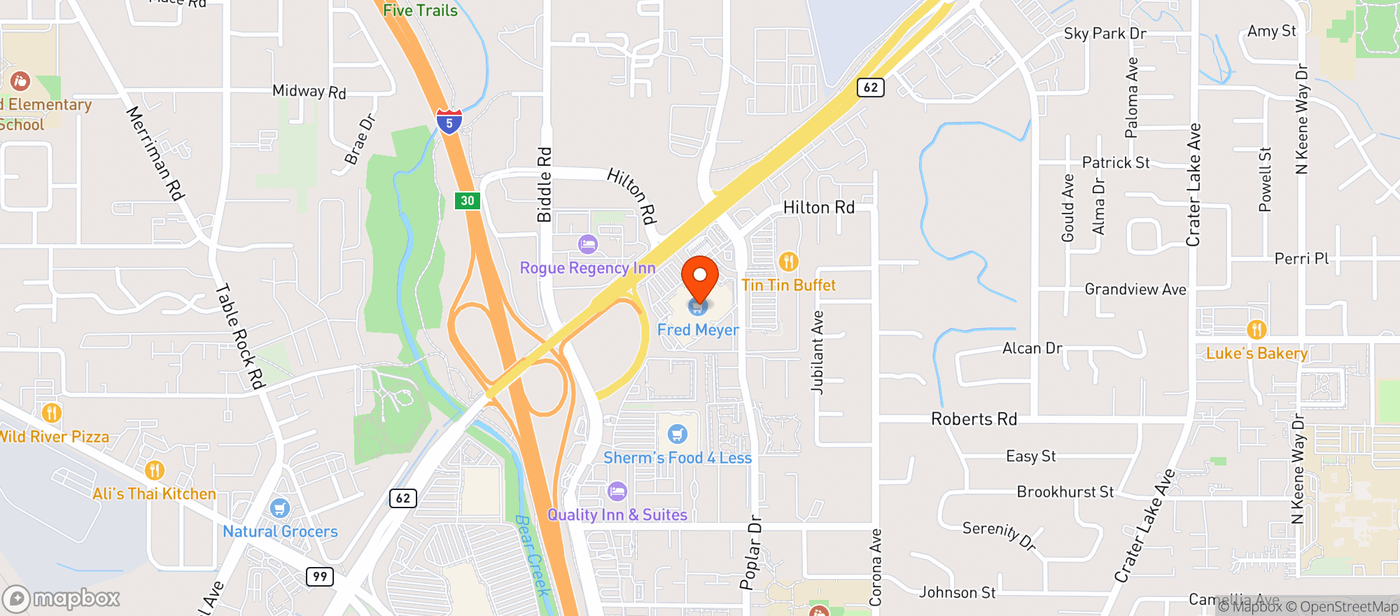 Map showing Fred Meyer
