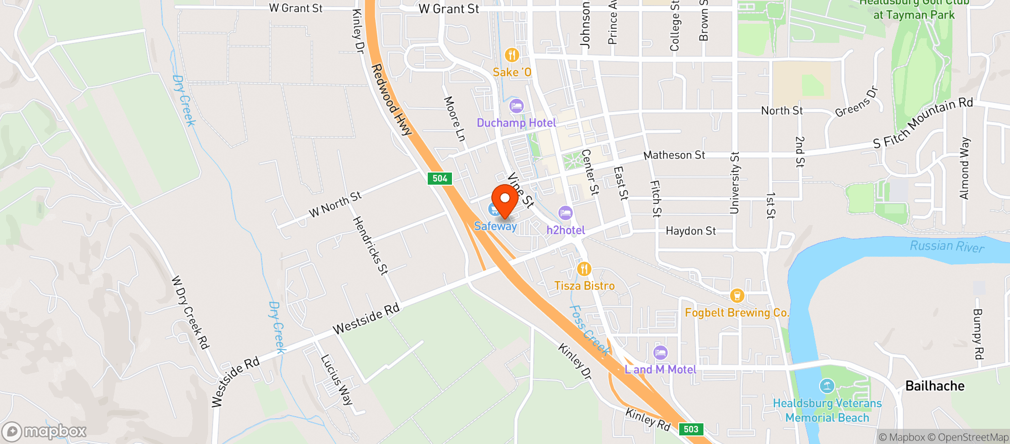 Map showing Safeway