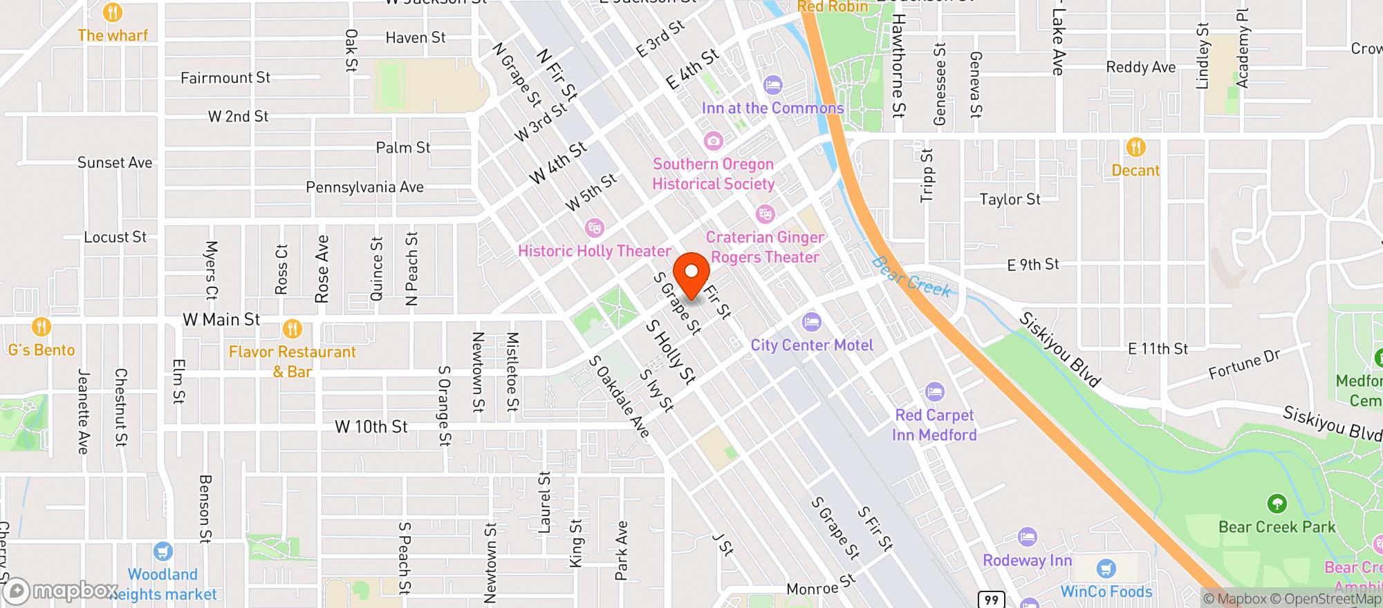 Map showing The Gypsy Blues Bar