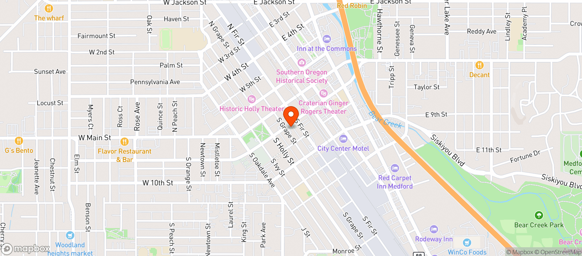 Map showing 8th & Grape St Market
