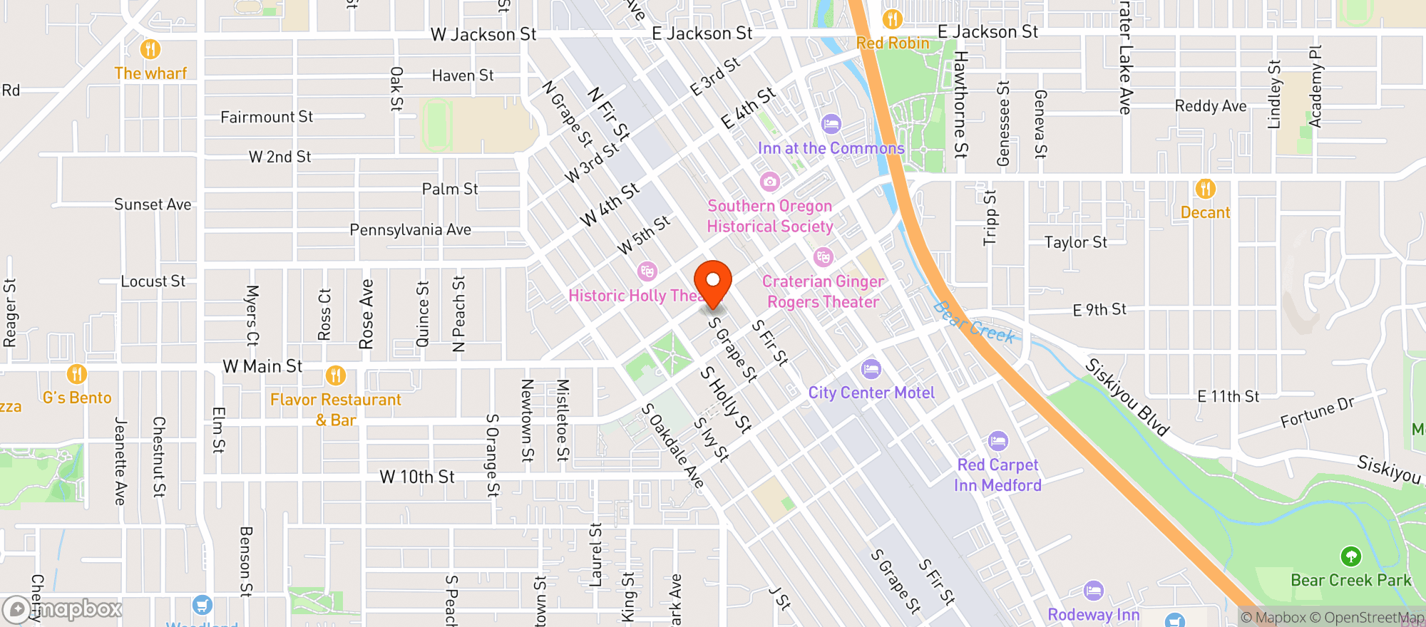 Map showing Grape Street Bar & Grill