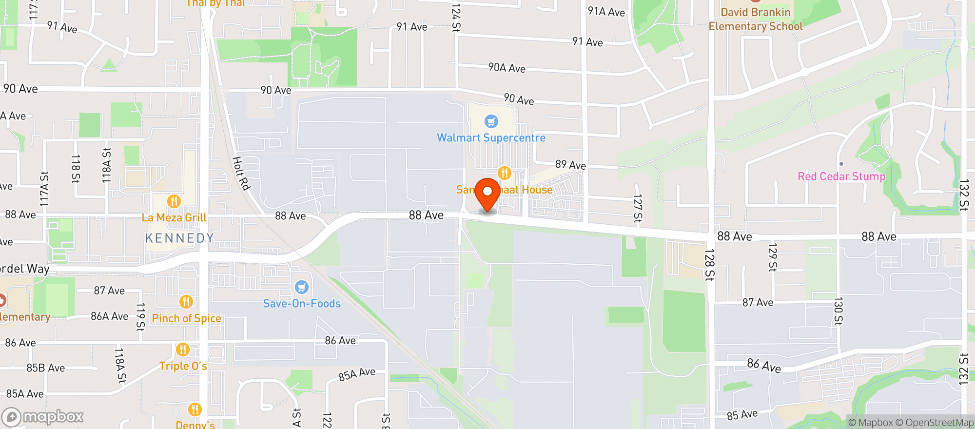 Map showing Walmart Surrey West, Bc