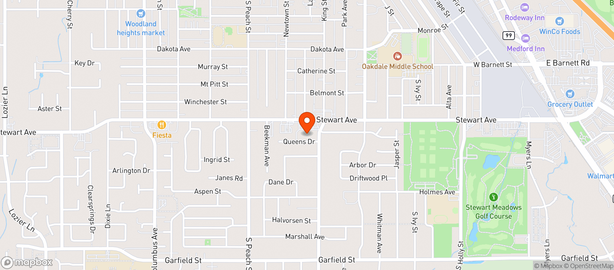 Map showing Cartwright's Market - Medford