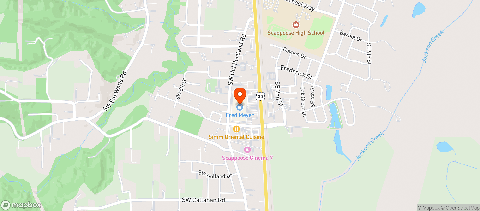 Map showing Fred Meyer
