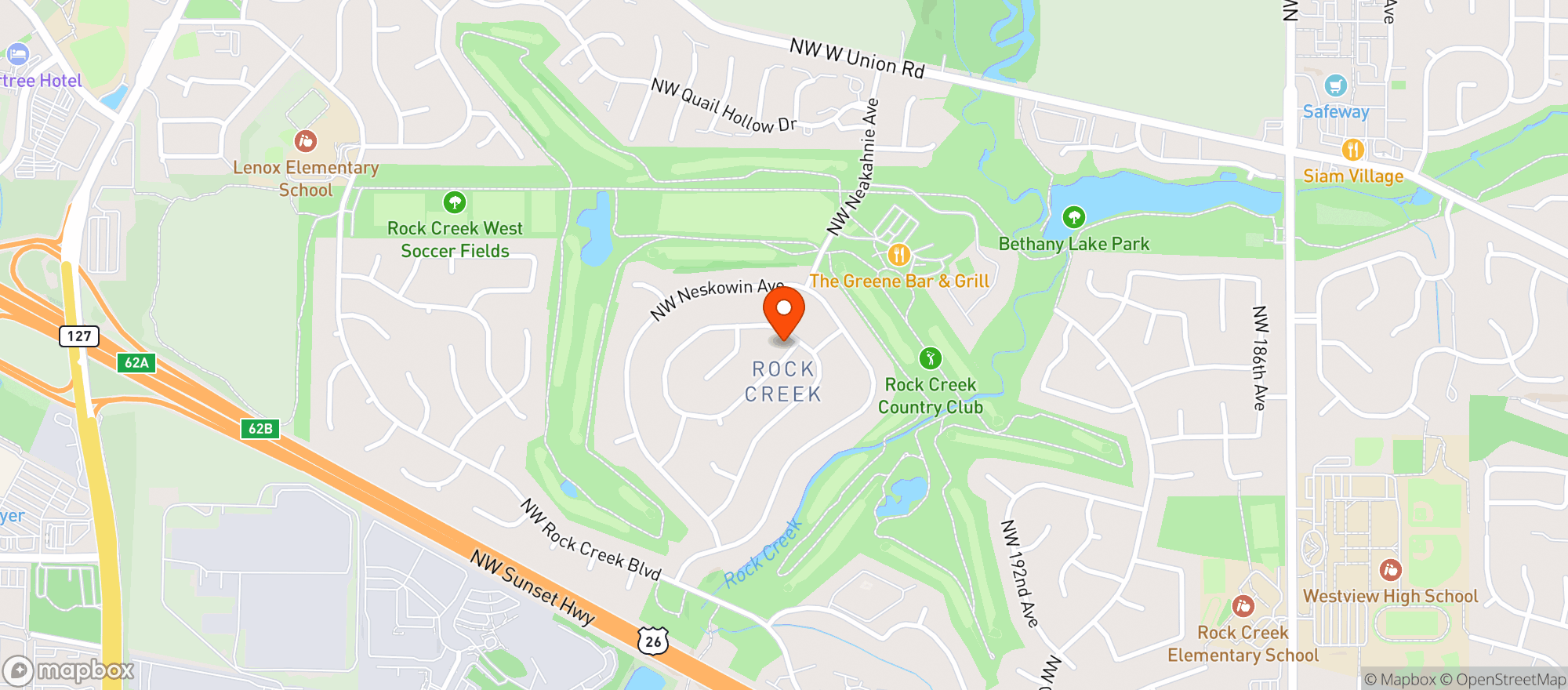 Map showing Greene Bar And Grill