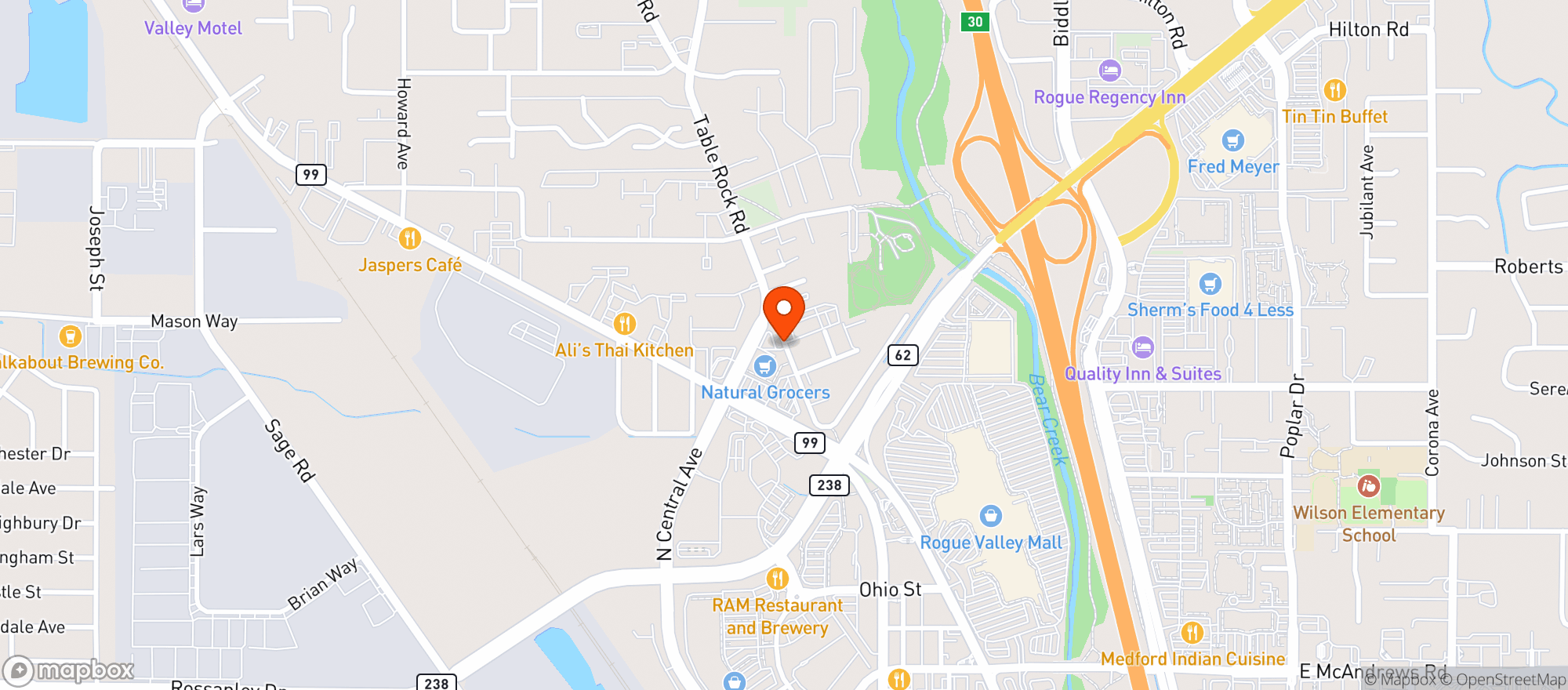 Map showing Natural Grocers by Vitamin Cottage - Natural Grocers by VC_Medford (MD) - 00530068