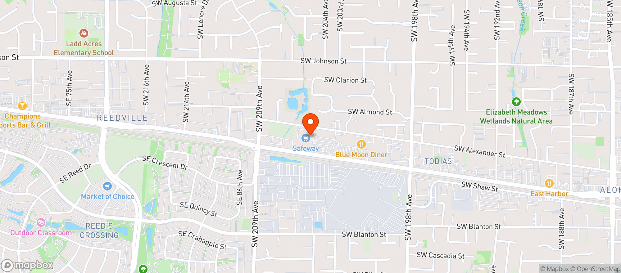 Map showing Safeway #1889 Aloha