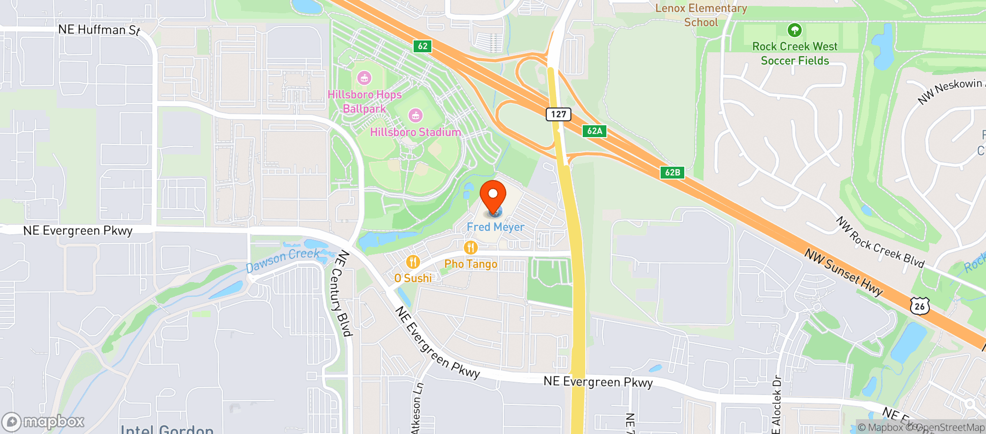 Map showing Fred Meyer